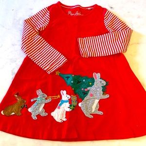 Mini Boden Festive Big Appliqué Jersey Dress